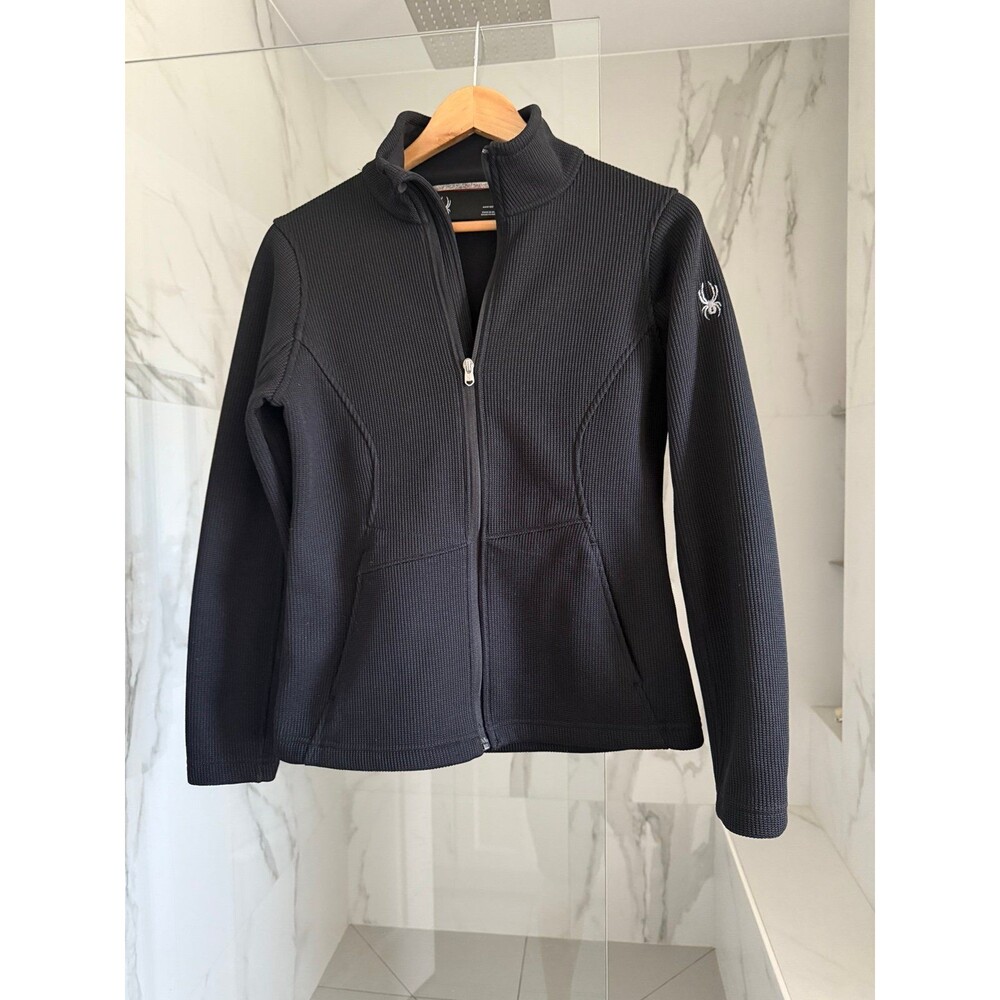 Spyder Core Sweater Jacket Women's Ribbed, Fleece, Full Zip, Black Size M